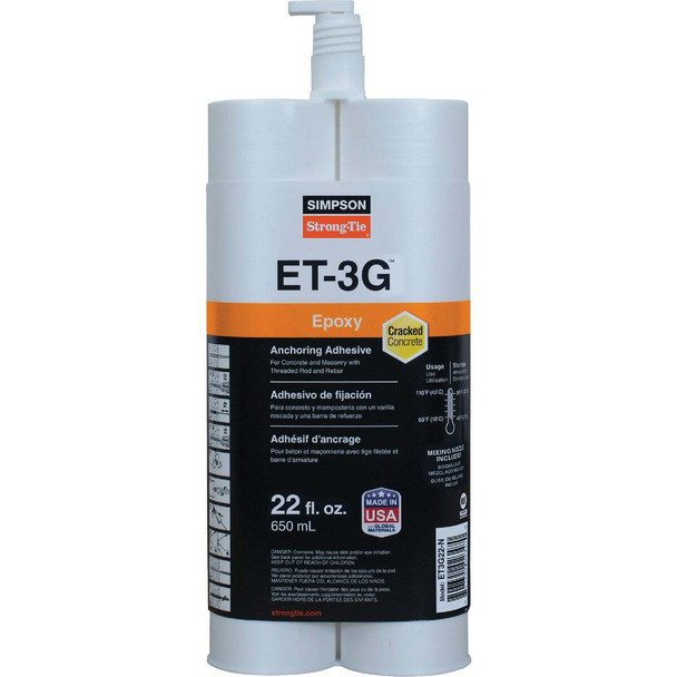 Simpson Strong-Tie 22 Oz. Epoxy Adhesive Cartridge with Nozzle & Extension