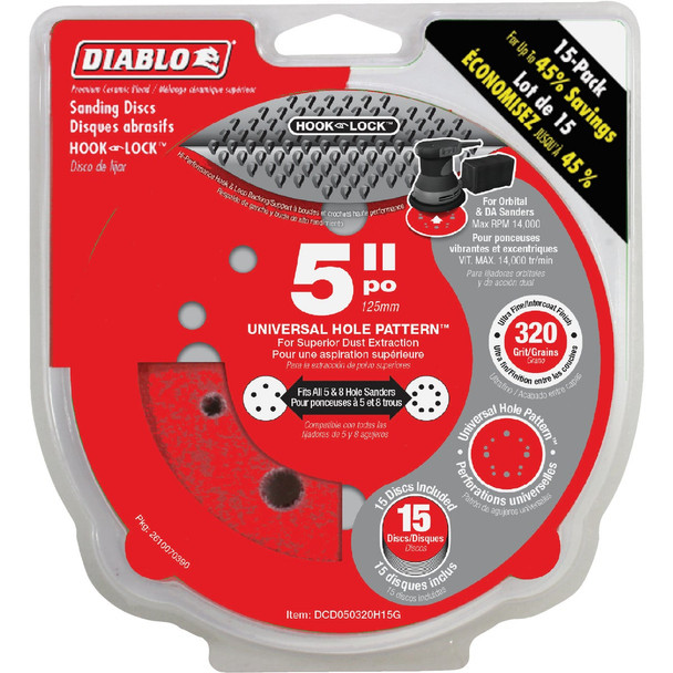 Diablo 15pk 5'' Ros Disc 320g DCD050320H15G