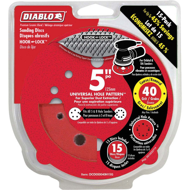 Diablo 15pk 5'' Ros Disc 40g DCD050040H15G