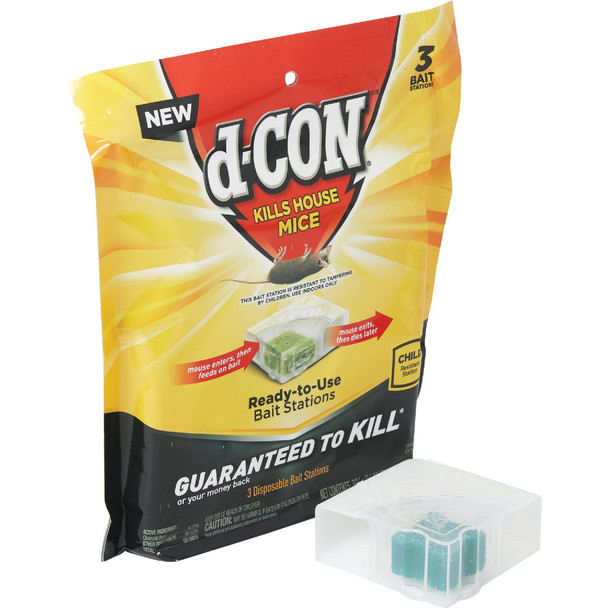 D-Con Disposable Corner Fit Mouse Bait Station (3-Pack) 1920099427