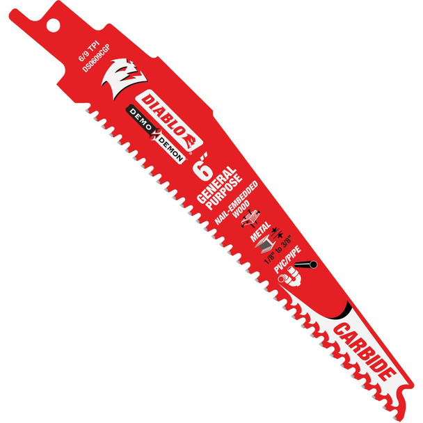 Diablo 3pk 6'' 6/9t Recip Blade DS0609CGP3
