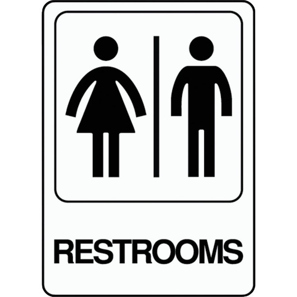 Hy-Ko Deco Series Heavy-Duty Plastic Sign, Restrooms D-23