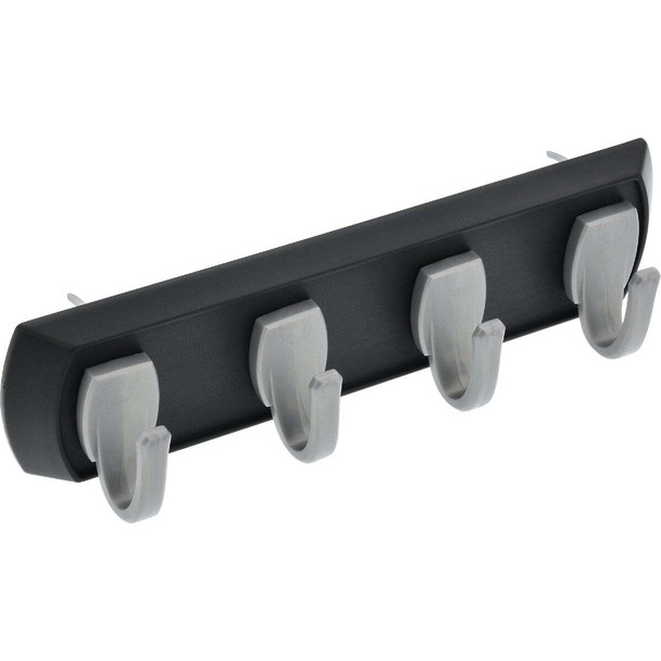 Hillman High and Mighty 5 Lb. Capacity Black Key Rail with Silver Hooks 515306