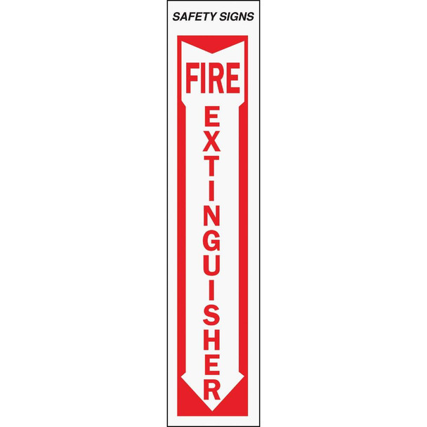 Hy-Ko Vinyl Sign, Fire Extinguisher with Down Arrow FE-1