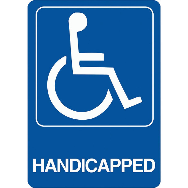 Hy-Ko Deco Series Heavy-Duty Plastic Sign, Handicapped D-17