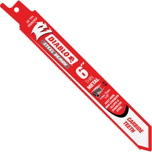 Diablo Steel Demon 6 In. 20 TPI Carbide Thin Metal Reciprocating Saw Blade