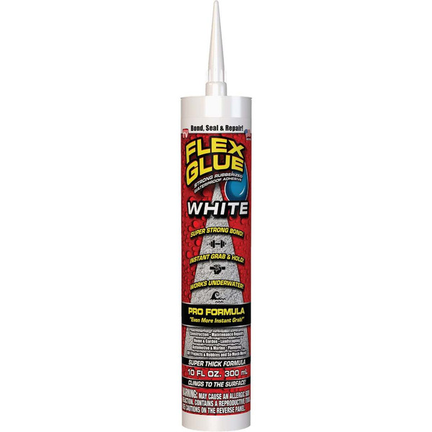 Flex Glue 10 Oz. White Multi-Purpose Adhesive GFSTANR10