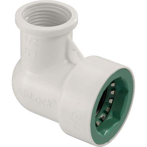 Orbit 3/4 In. x 1/2 In. FPT PVC-Lock Elbow 34775