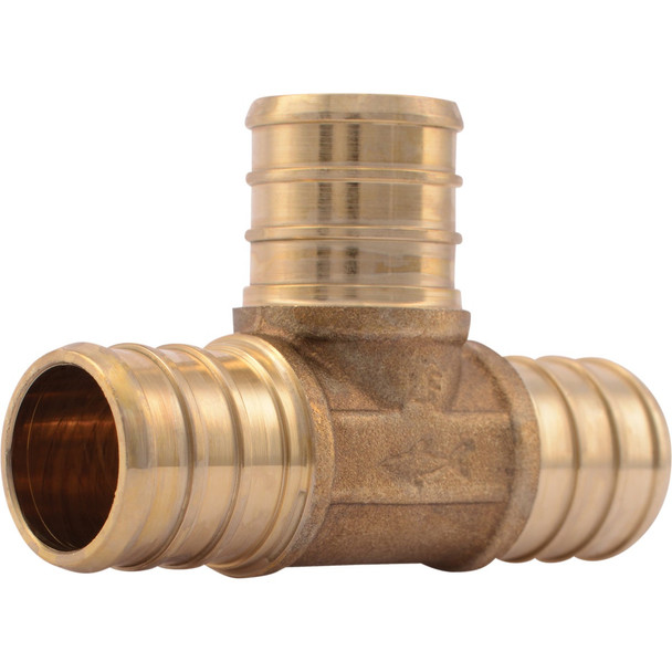 SharkBite 3/4 In. x 3/4 In. x 3/4 In. Barb Brass PEX Tee UC370LFA