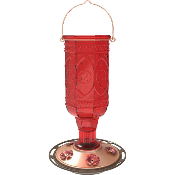 More Birds Jewel 20 Oz. Red Glass Hummingbird Feeder 76-JEWEL-RD