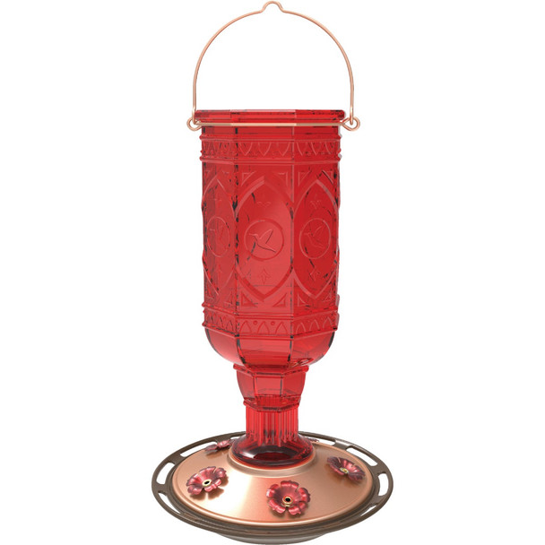 More Birds Jewel 20 Oz. Red Glass Hummingbird Feeder 76-JEWEL-RD