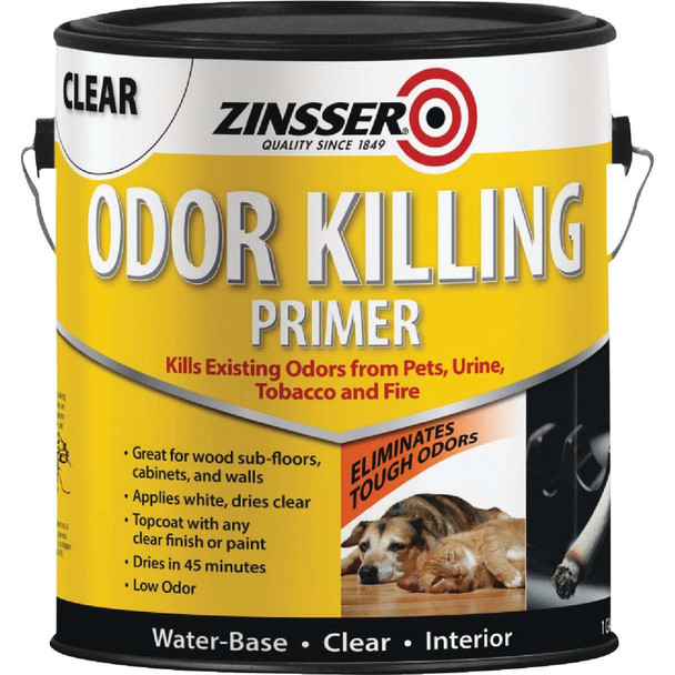 Zinsser Odor Killing Water-Based Interior Primer, White To Clear, 1 Gal. 305928