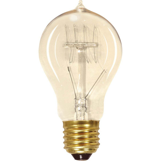 Satco 60W Clear Medium Edison A19 Incandescent Vintage Light Bulb S2419