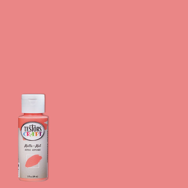 Testors 2 Oz. Acrylic Matte Craft Paint, Coral Cove 297479