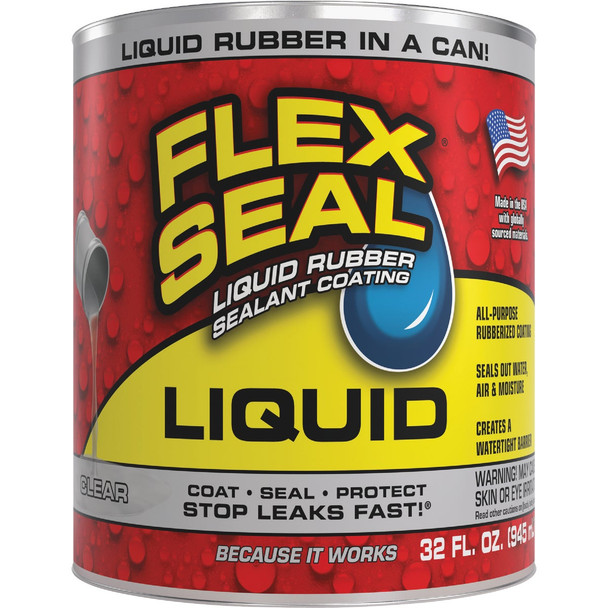 FLEX SEAL 1 Qt. Liquid Rubber Sealant, Clear LFSCLRR32