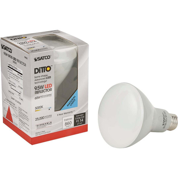Satco 9.5w Br 30 50 K Led Bulb S9623