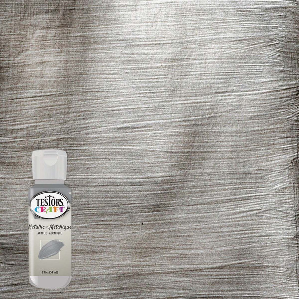 Testors 2 Oz. Acrylic Metallic Craft Paint, Silver 292495A