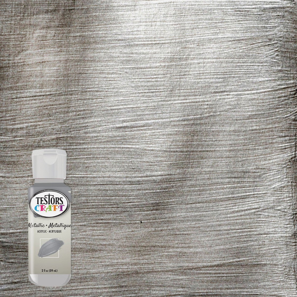 Testors 2 Oz. Acrylic Metallic Craft Paint, Silver 292495A