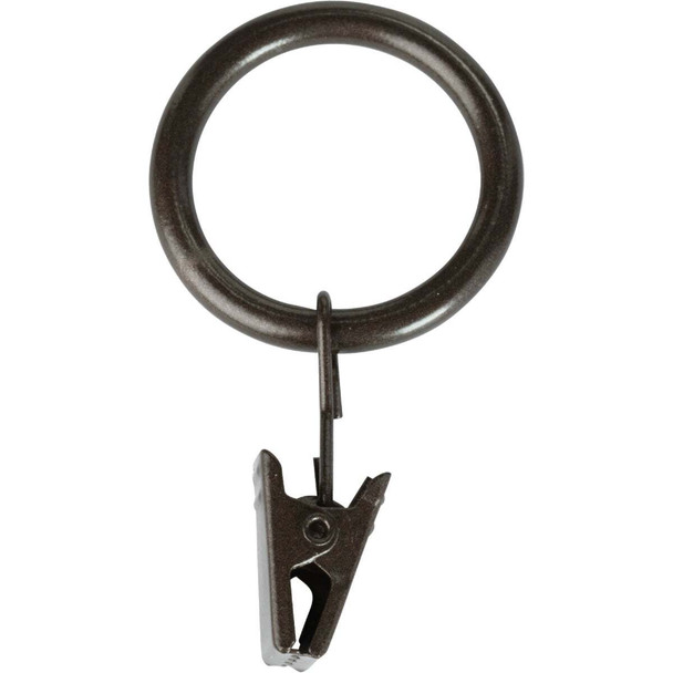 Kenney 5/8 In. To 3/4 In. Clip Curtain Ring, Brown (14-Pack) KN75003
