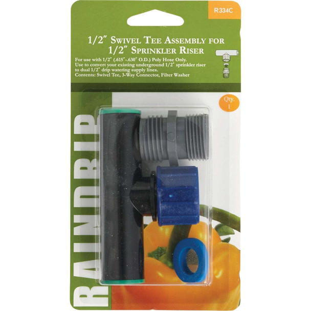 Raindrip 1/2 In. Female Hose Thread x 1/2 In. Compression Swivel Tee R334CT