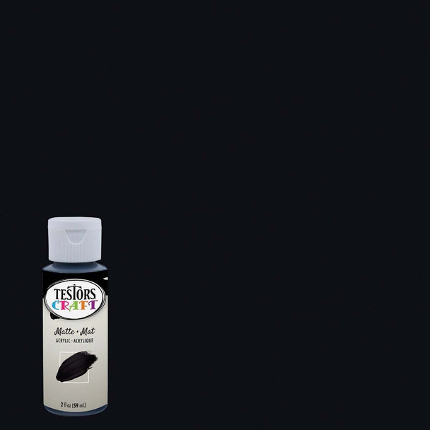Testors 2 Oz. Acrylic Matte Craft Paint, Black 292421A