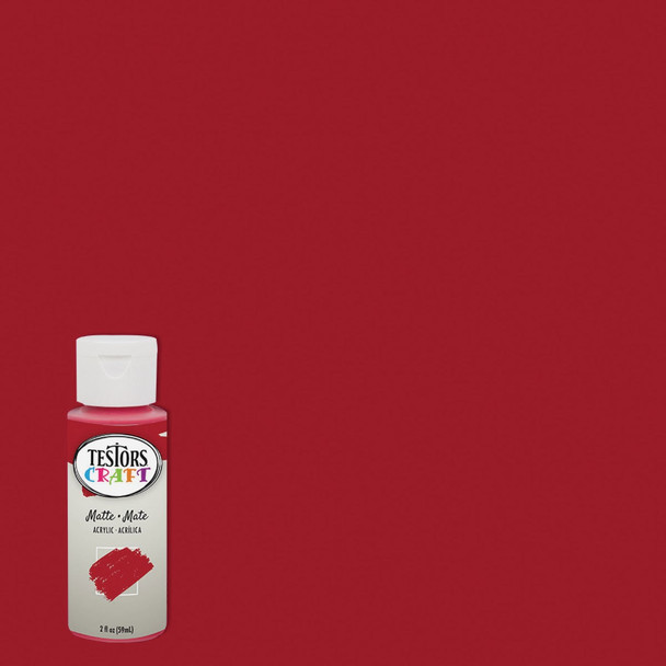 Testors 2 Oz. Acrylic Matte Craft Paint, Ruby 297467
