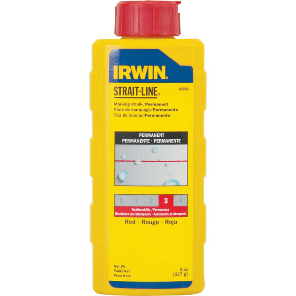 Irwin STRAIT-LINE 8 Oz. Red Permanent Chalk Line Chalk 64902