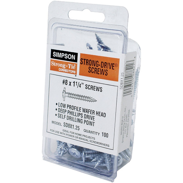 Simpson Strong-Tie 100 5/32x1-1/4 Wd Screw SD8X1.25-R