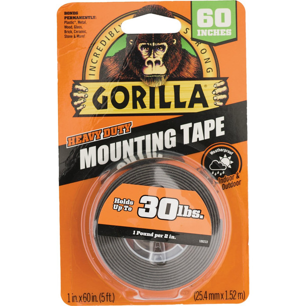 Gorilla 30lb Blk Mounting Tape 6055002