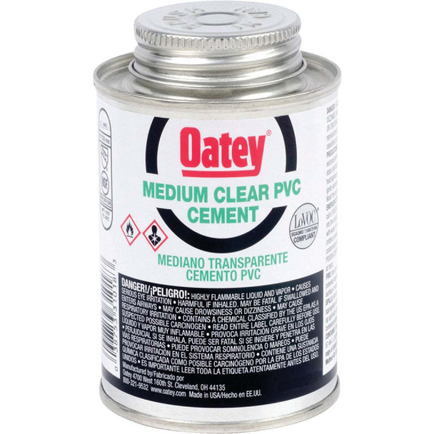 Oatey 4 Oz. Medium Bodied Clear PVC Cement 31017