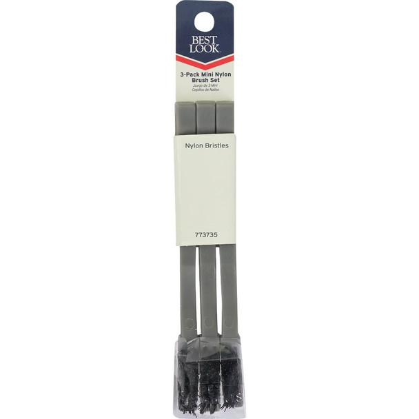 Best Look Nylon Bristle Soft Grip Mini Brushes (3-Pack) NMB3N-DIB