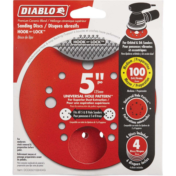Diablo 4pk 5" 100g Sanding Disc DCD050100H04G