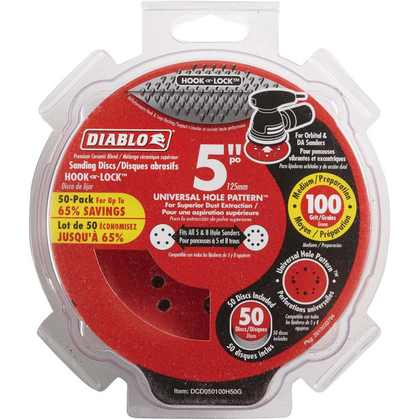 Diablo 50pk 5"100g Sanding Disc DCD050100H50G