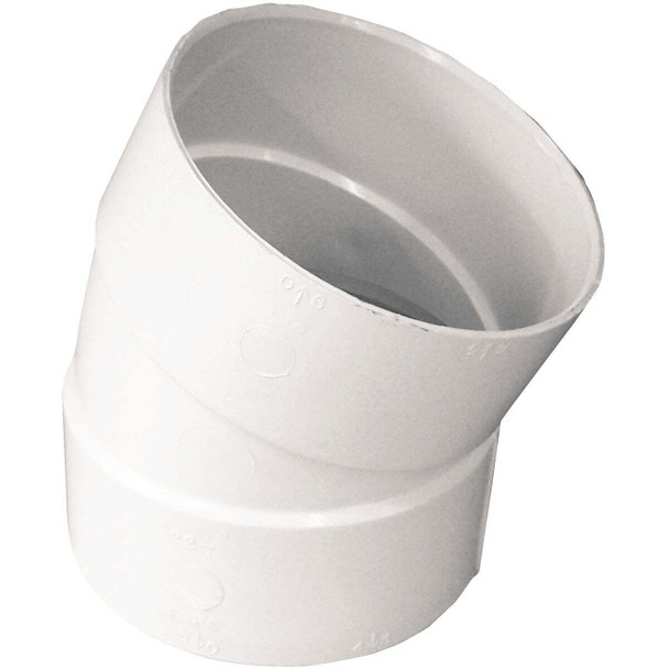 IPEX 4 In. SDR 35 22-1/2 Deg. PVC Sewer and Drain Elbow (1/16 Bend) 414204BC