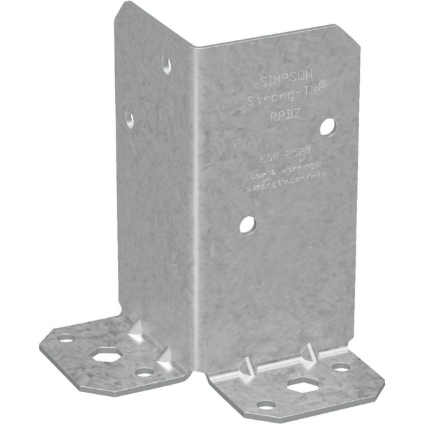 Simpson Strong-Tie 2 In. x 4 In. 12 ga ZMAX Retrofit Post Base RPBZ Pack of 12
