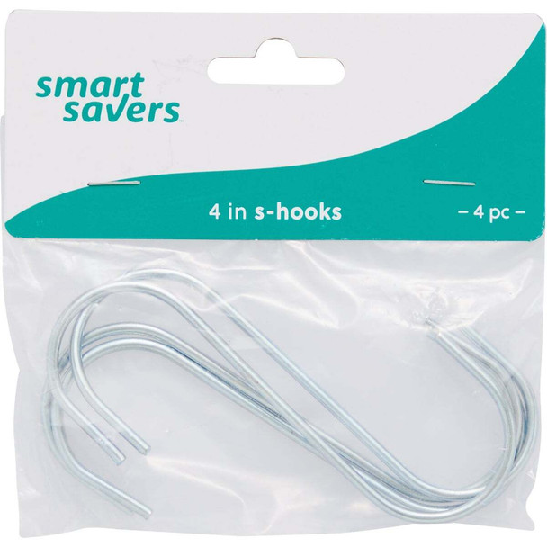 Smart Savers 4 In. Zinc Open S Hook (4-Pack) 227427 Pack of 12