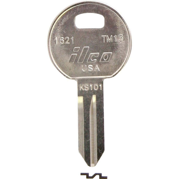 ILCO Trimark Nickel Plated Toolbox Key, TM13 / 1621 (10-Pack) IAL00000492