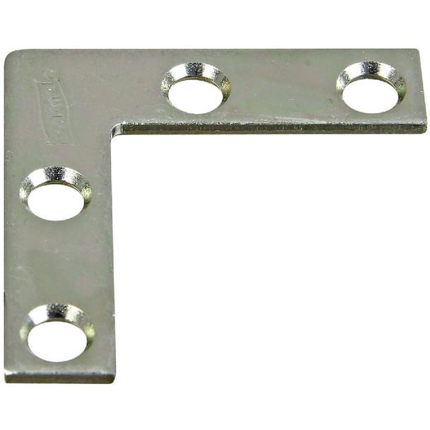 National Hardware 1-1/2 In. x 3/8 In. Zinc Flat Corner Iron N266-460 Pack of 40