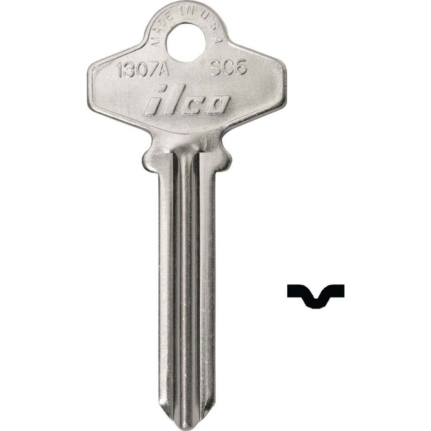 ILCO Schlage Nickel Plated House Key, SC6 / 1307A (10-Pack) IAL3328100B