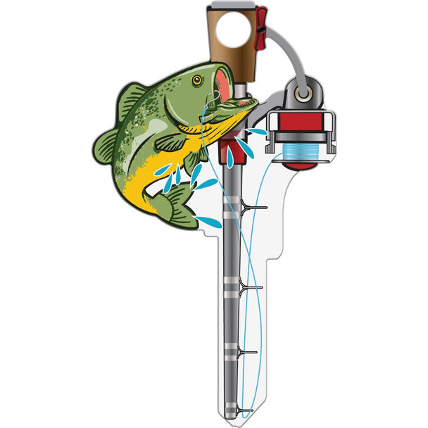 Lucky Line Fishing Pole Design Decorative House Key, KW11  B117K Pack of 5