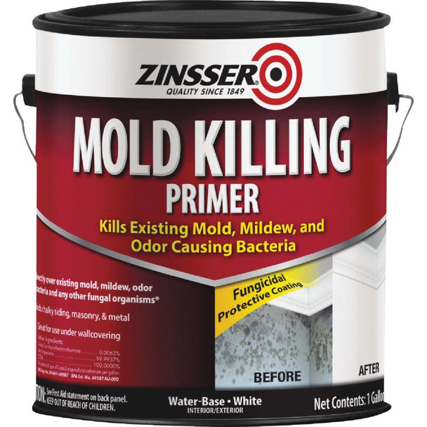 Zinsser Mold Killing Interior/Exterior Primer, White, 1 Gal. 276049