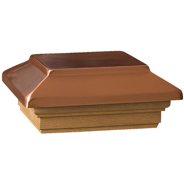 Deckorators 6 In. x 6 In. Plastic Top, Cedar Base Press-On Post Cap 207003