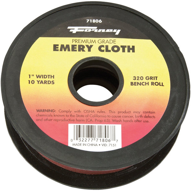 Forney 1 In. W x 10 Yd. L 320 Grit Premium Grade Emery Cloth 71806