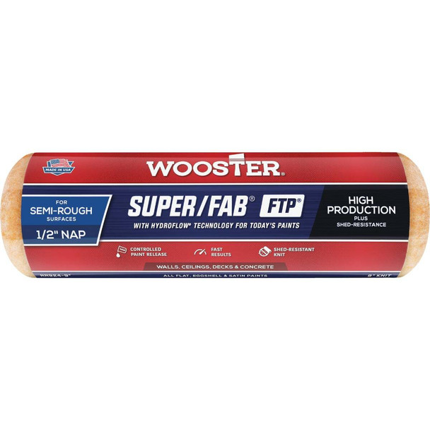 Wooster Super/Fab FTP 9 In. x 1/2 In. Knit Fabric Roller Cover RR924-9
