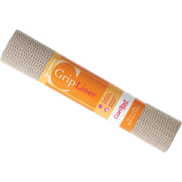 Con-Tact 12 In. x 5 Ft. Taupe Beaded Grip Non-Adhesive Shelf Liner 05F-C6B59-01