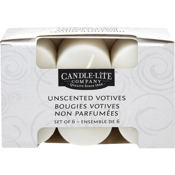 Candle-Lite White Unscented Votive Candle (6-Count) 4535595