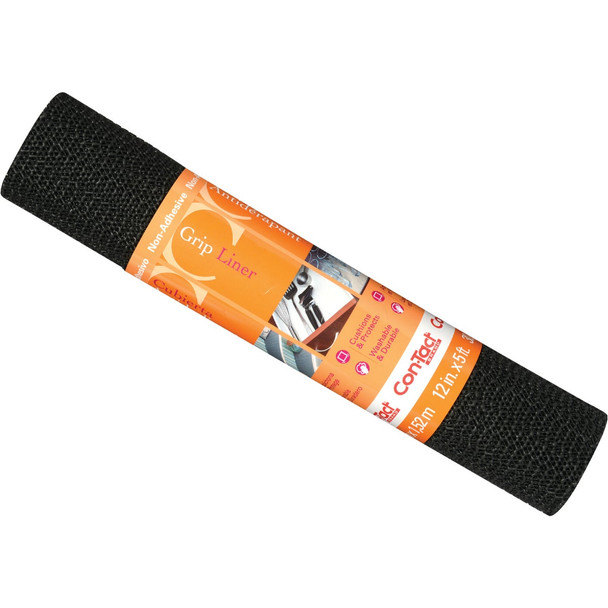 Con-Tact 12 In. x 5 Ft. Black Beaded Grip Non-Adhesive Shelf Liner 05F-C6B51-01