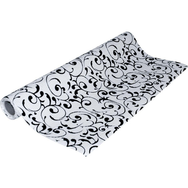 Con-Tact Grip Print 18 In. x 4 Ft. Black Non-Adhesive Shelf Liner 04F-C7HR6-01