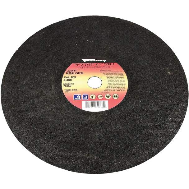 Forney Type 1 14 In. x 3/32 In. x 1 In. Steel Cut-Off Wheel 71866