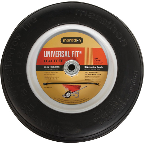 Marathon 14.5 In. Universal Flat Free Wheelbarrow Wheel 00265 Marathon 14.5 In. Universal Flat Free Wheelbarrow Wheel 00265